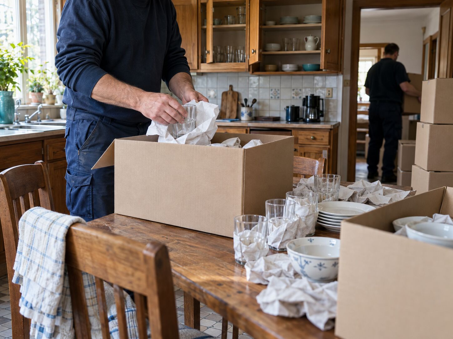 Haushaltsauflösung in Braunschweig mit gepackten Kartons